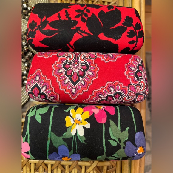 VERA BRADLEY SET/3 Clamshell Glasses Sunglasses Case Prints Cotton Gorgeous - Picture 4 of 4